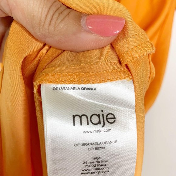 Maje Orange Midi Dress - Picture 7 of 13